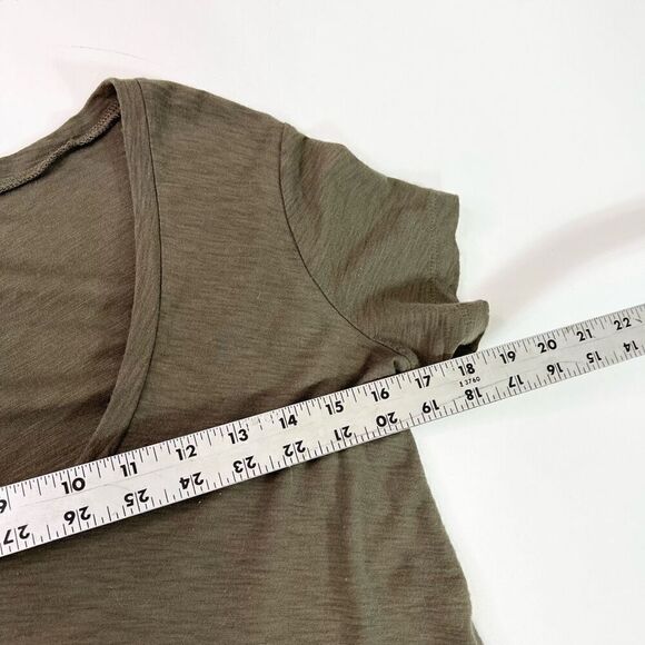 James Perse Tops Womens Small Green Cotton Blend Solid Scoop Neck Short Sleeve - Picture 6 of 8